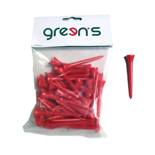  50 TEES PLASTIC 70MM - RED