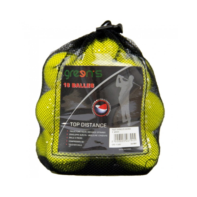  NET OF 18 FOAM BALLS YELLOW