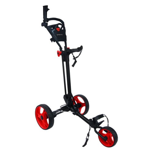 CHARIOT DE GOLF COMPACT GREEN'S - NOIR/ROUGE