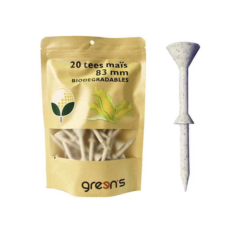 GREEN'S - SACHET DE 20 TEES 83MM BIODEGRADABLE EN MAÏS