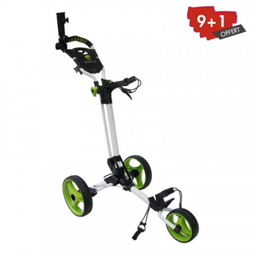 CHARIOT DE GOLF COMPACT GREEN'S - BLANC/VERT