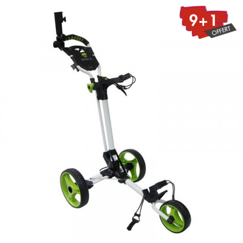  GREEN'S COMPACT GOLF TROLLEY WHITE/PINK - WHITE/GREEN