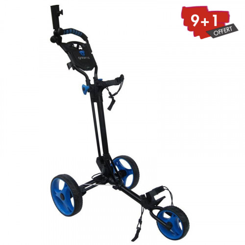 CHARIOT DE GOLF COMPACT GREEN'S - NOIR/BLEU