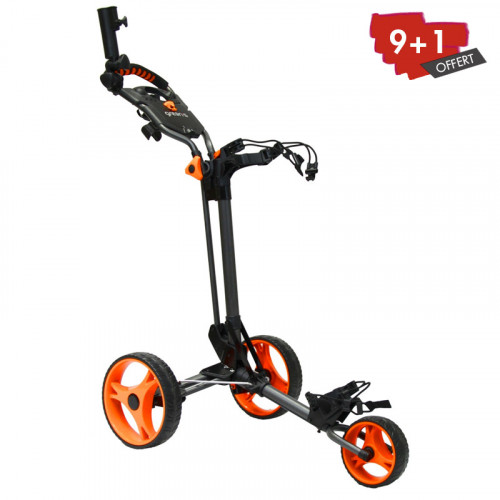 CHARIOT DE GOLF COMPACT GREEN'S - ANTHRACITE/ORANGE