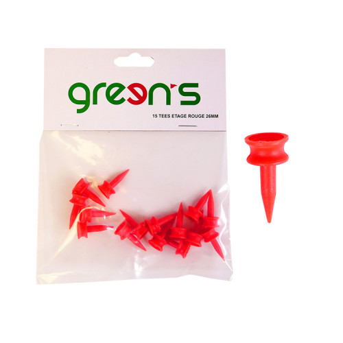 15 TEES ETAGE ROUGE 26MM - WHITE